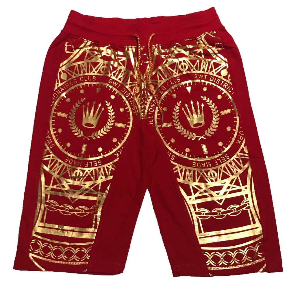 Men’s “Red n Gold” shorts. Sizes M, L, XL.